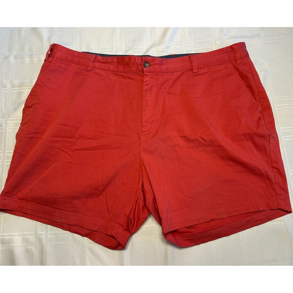 Nautica Shorts Mens 44 Red The Deck Short Flat Front Chino Casual 6" Inseam